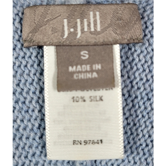 J. Jill Cardigan Sweater Single Button Size S Blue Stretch Long Sleeve Casual - Picture 8 of 11
